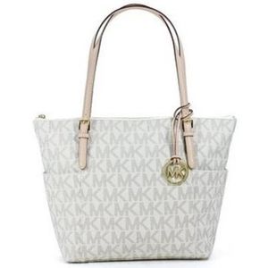 Michael Kors Signature East West Logo Shoulder Tote Vanilla